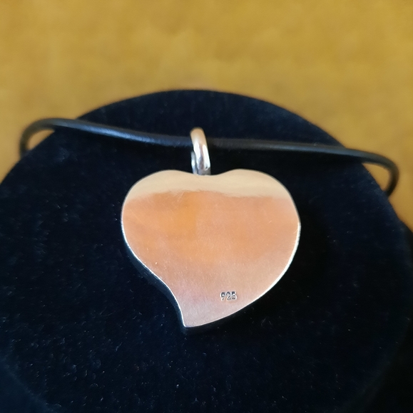 Vintage Sterling Silver 3D Heart Necklace - Picture 7 of 12